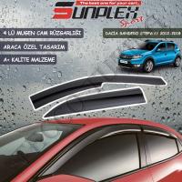 Sunplex Dacia Sandero 2012-2018 Mugen Cam Rüzgarlığı 4 lü Set